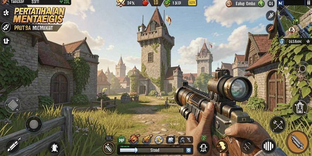 Tangkapan layar 33L menampilkan aksi menegangkan dalam Tower Defense.