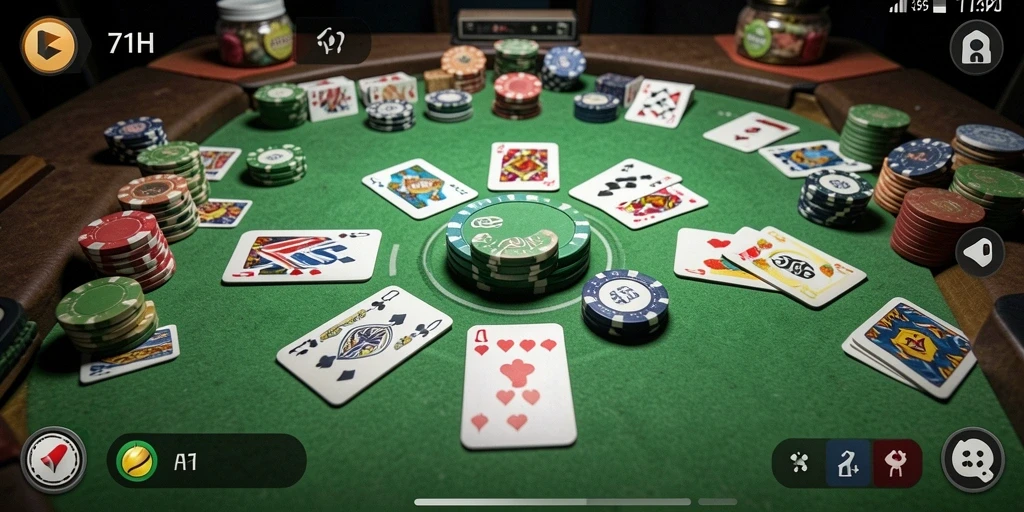 Gameplay seru dalam aplikasi Gaple 71H.