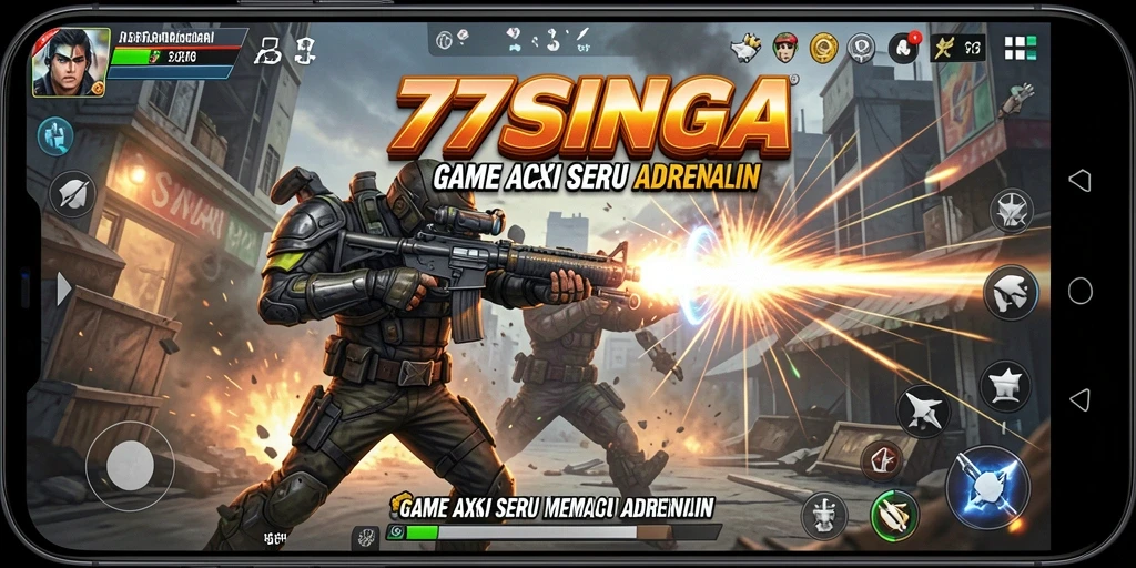 Tangkapan layar utama gameplay 77SINGA yang menunjukkan aksi mendebarkan.