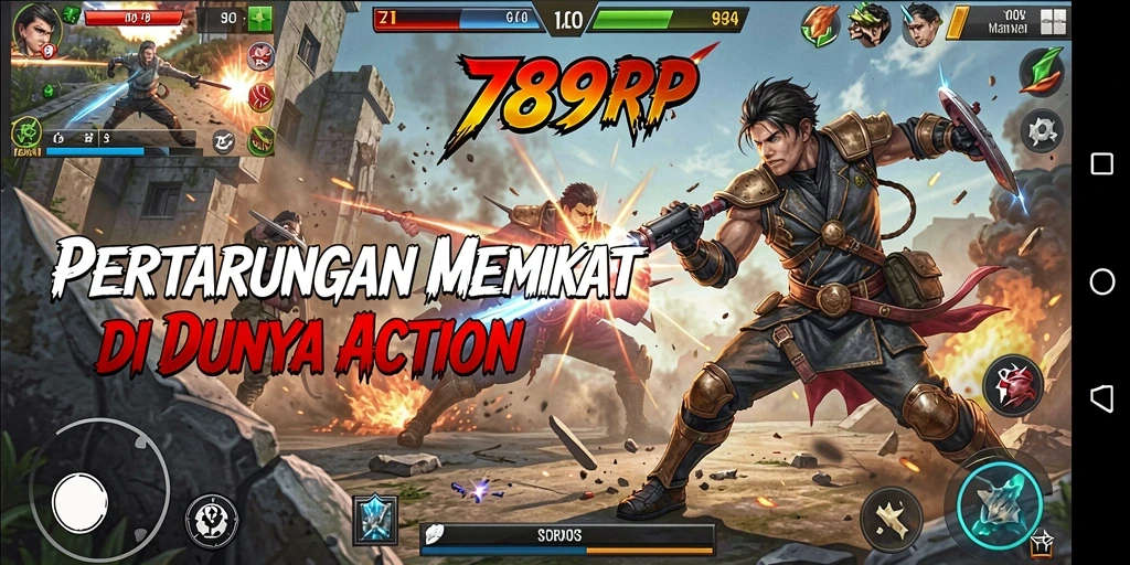 Tangkapan layar utama 789RP menunjukkan aksi pertarungan yang seru dan intens.