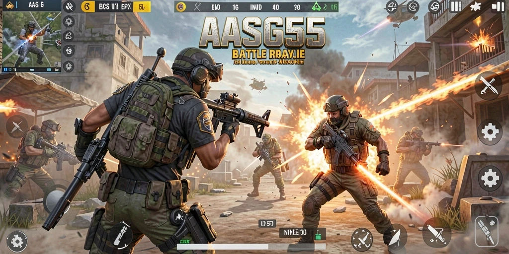 Gameplay seru dan menegangkan dari ASG55 dalam pertempuran Battle Royale.