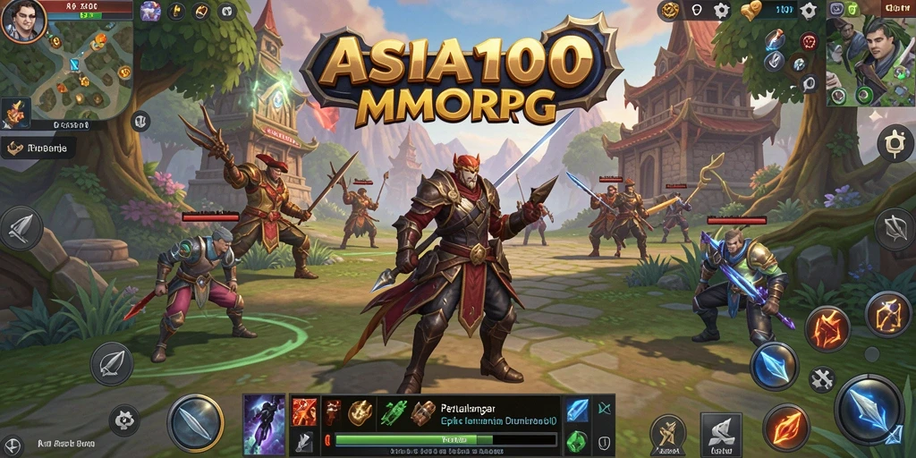 Tampilan gameplay menarik dari ASIA100 memperlihatkan pertarungan seru di dunia MMORPG.