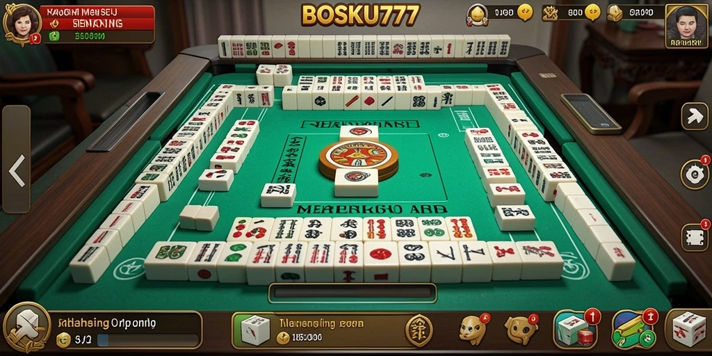 Tampilan gameplay seru di BOSKU777 permainan Mahjong.