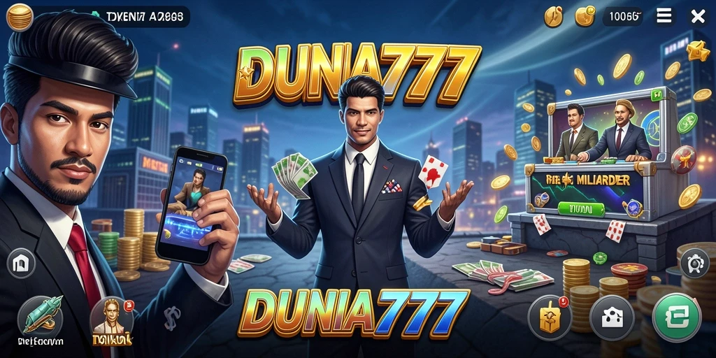 Tampilan gameplay seru DUNIA777 dengan berbagai industri bisnis.