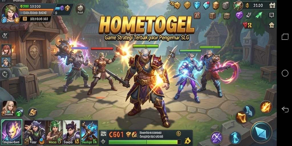 Tampilan gameplay HOMETOGEL yang menarik dengan berbagai aksi strategi.