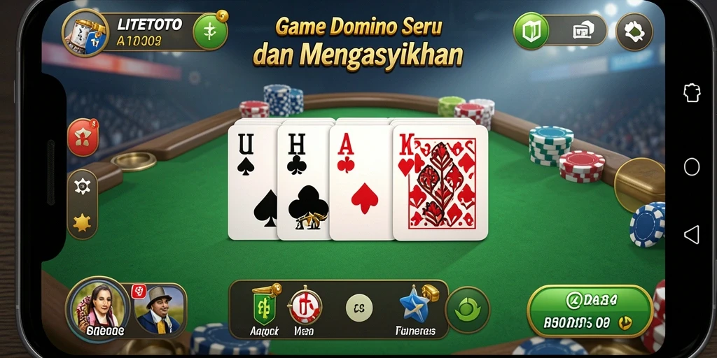 Tampilan gameplay seru dari LITETOTO yang penuh aksi domino.