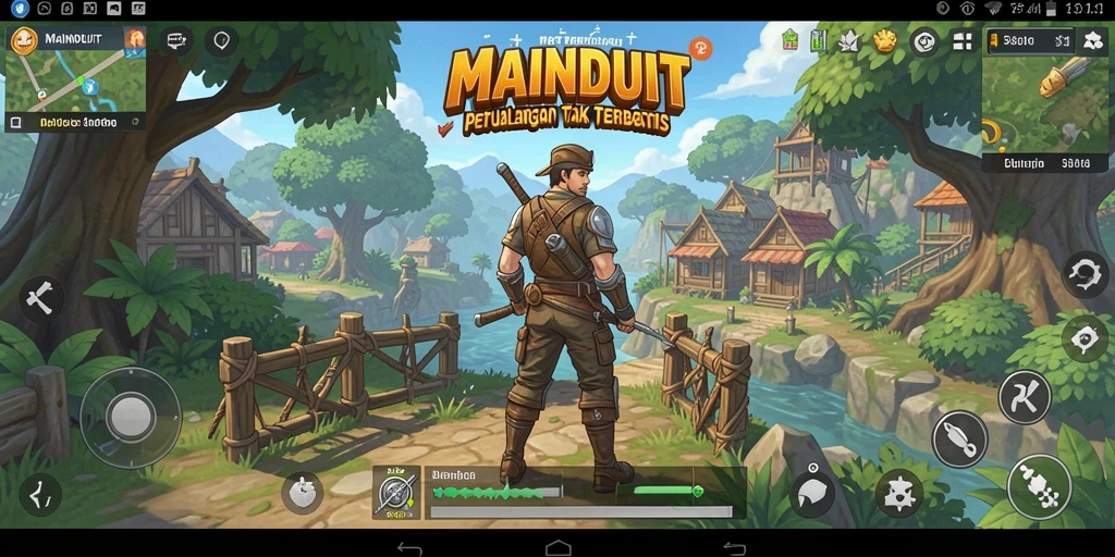 Screenshot gameplay MAINDUIT yang menampilkan petualangan di dunia terbuka.