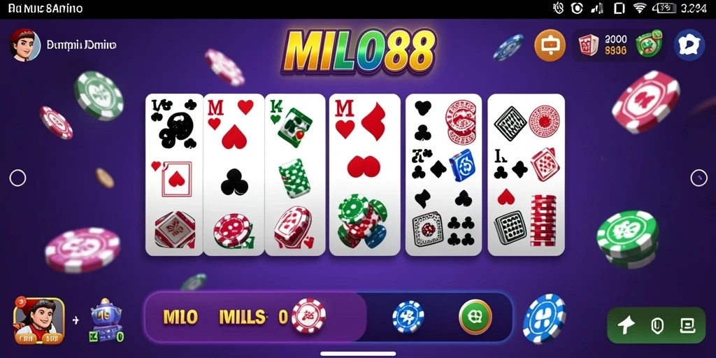 Tampilan gameplay Domino pada MILO88 yang menarik dan seru.