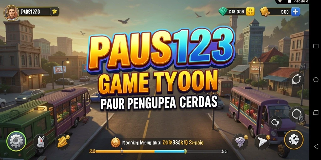 Screenshot gameplay PAUS123 menampilkan strategi membangun bisnis.