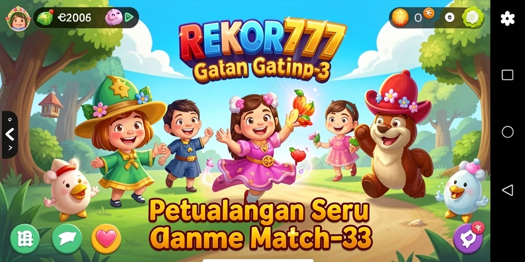 Screenshot gameplay seru dari REKOR777 yang menampilkan aksi Match-3.