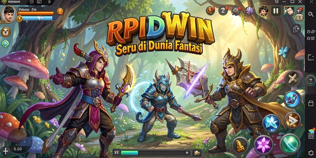 Tampilan epic gameplay RPIDWIN di dunia fantasi yang memukau.