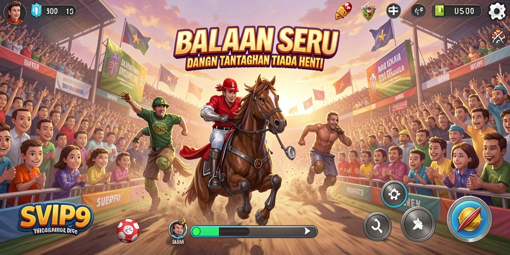 Gameplay balap mendebarkan di SVIP9 dengan mobil cepat dan trek menantang.