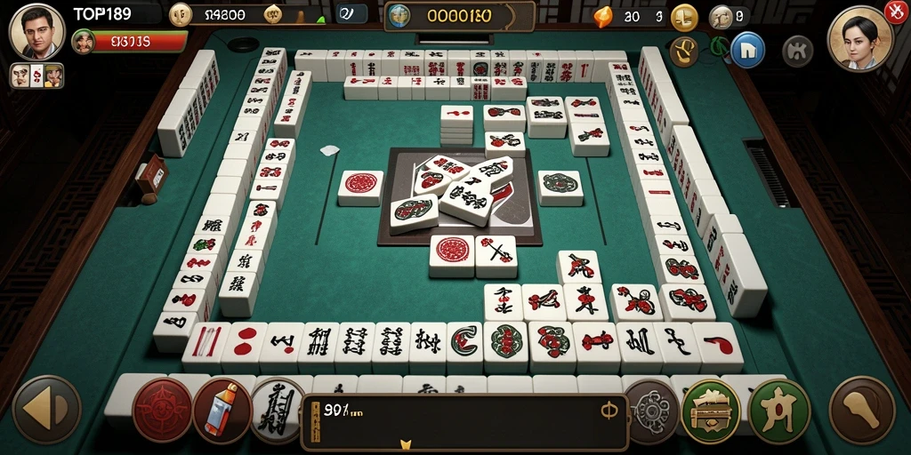 Tampilan menarik dari gameplay Mahjong di TOPI189.