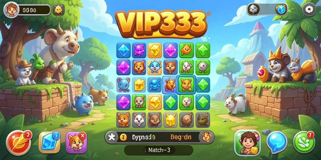 Gameplay seru dalam <strong>VIP333</strong> dengan tantangan <strong>Match-3</strong> yang menarik.